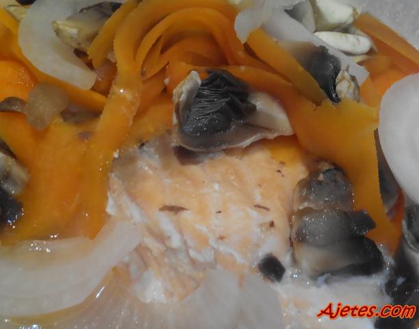 Receta de salmón al papillote con verduras