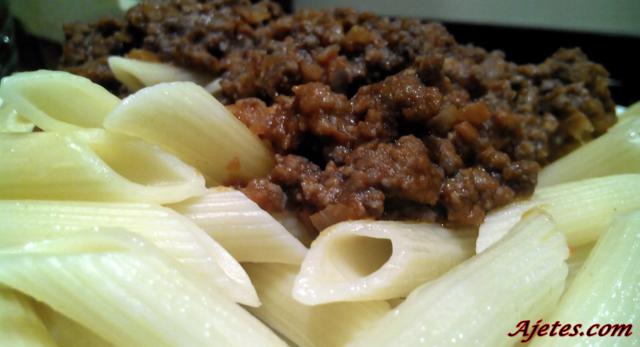 Receta de pasta con salsa boloñesa casera