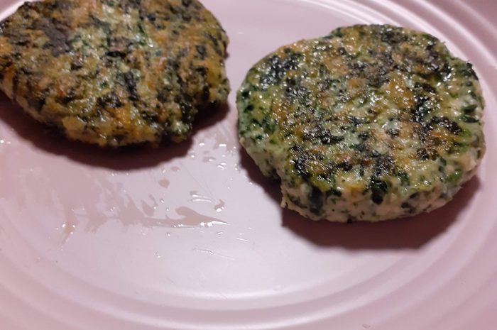 Receta de hamburguesa de pollo y espinacas fácil